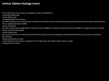 Imitrex Tablets Package Insert