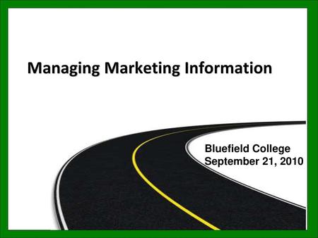 Managing Marketing Information