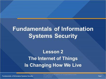 © 2013 Jones and Bartlett Learning, LLC, an Ascend Learning Company  All rights reserved. Page 1 Fundamentals of Information Systems.