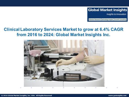 Clinical Laboratory Services Market to grow at 6.4% CAGR from 2016 to 2024