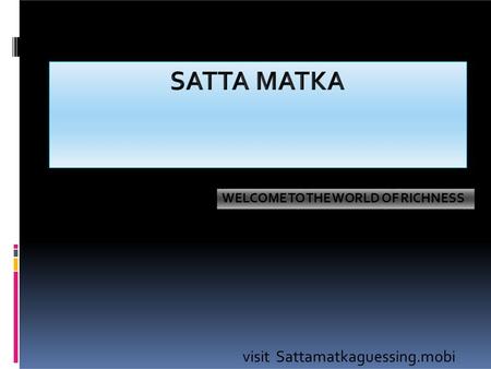 What is Satta Matka Game