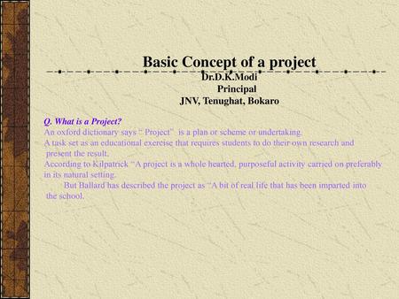 Basic Concept of a project