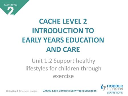 Unit 1.2 Support healthy lifestyles for children through exercise