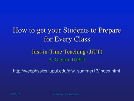 How to get your Students to Prepare for Every Class