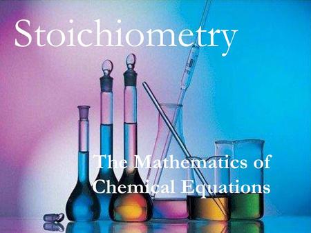 The Mathematics of Chemical Equations