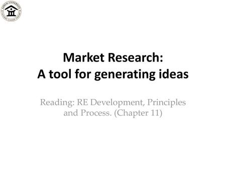 Market Research: A tool for generating ideas