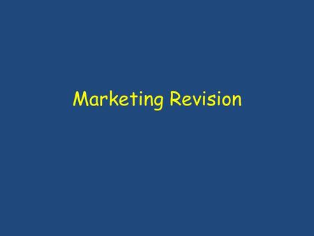 Marketing Revision.