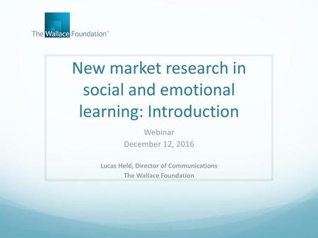 New market research in social and emotional learning: Introduction