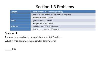 Section 1.3 Problems Question 1