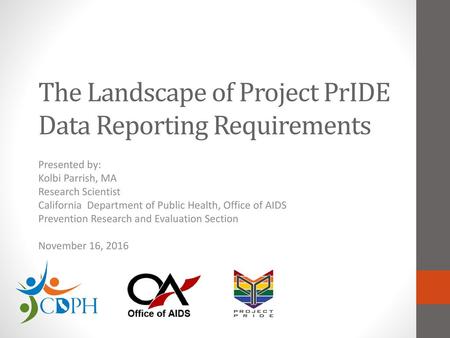 The Landscape of Project PrIDE Data Reporting Requirements