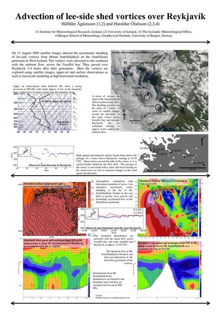 Advection of lee-side shed vortices over Reykjavík