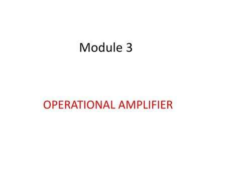 OPERATIONAL AMPLIFIER