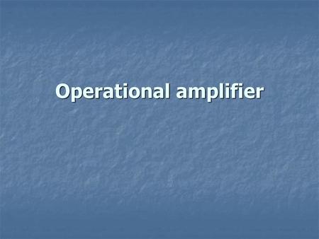 Operational amplifier