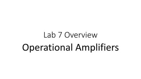 Operational Amplifiers