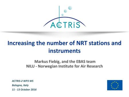 Increasing the number of NRT stations and instruments