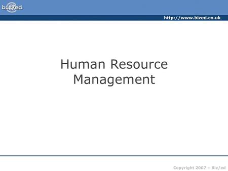 Human Resource Management