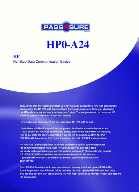 HP0-A24 HP NonStop Data Communication Basics