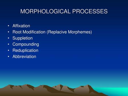 MORPHOLOGICAL PROCESSES