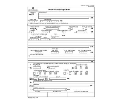 General Rules When completing a flight plan the following rules apply: