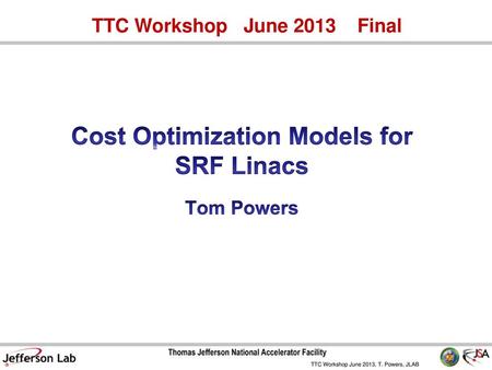 Cost Optimization Models for SRF Linacs