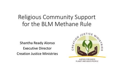 Religious Community Support for the BLM Methane Rule