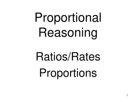 Proportional Reasoning