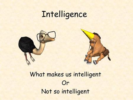 What makes us intelligent Or Not so intelligent