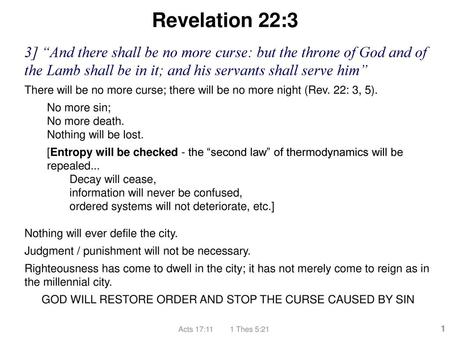 GOD WILL RESTORE ORDER AND STOP THE CURSE CAUSED BY SIN