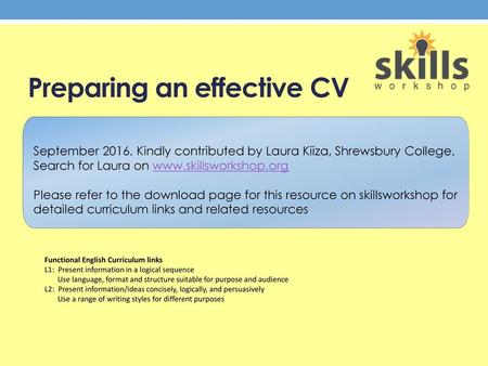 Preparing an effective CV