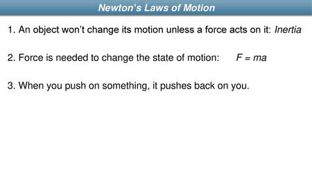 Newton’s Laws of Motion