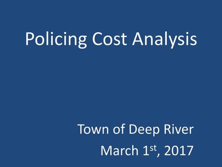 Policing Cost Analysis