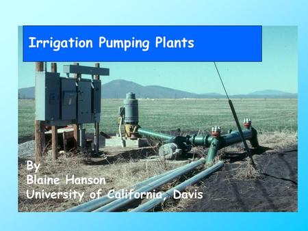 Irrigation Pumping Plants