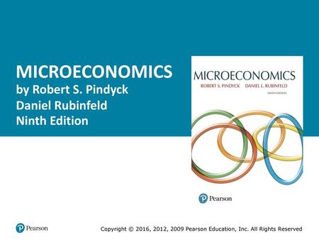 MICROECONOMICS by Robert S. Pindyck Daniel Rubinfeld Ninth Edition