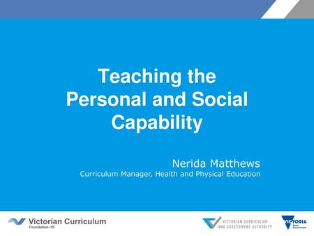 Teaching the Personal and Social Capability