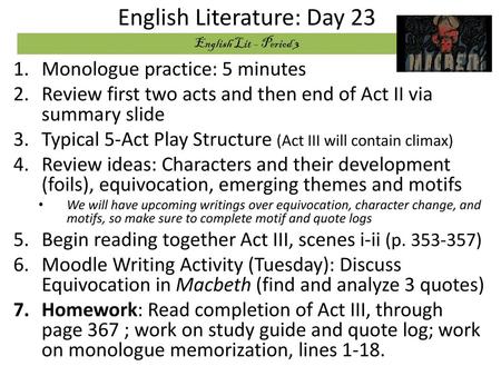 English Literature: Day 23