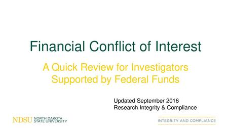 Financial Conflict of Interest