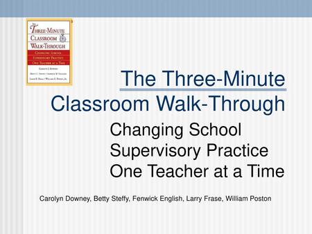 The Three-Minute Classroom Walk-Through