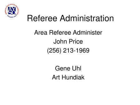 Referee Administration