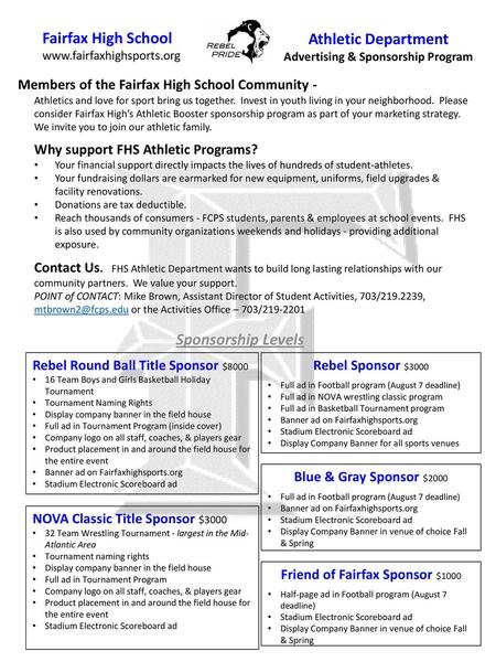 Athletic Department Advertising & Sponsorship Program