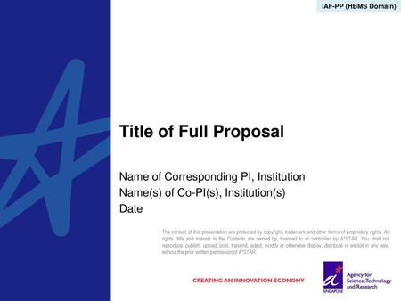 Title of Full Proposal Name of Corresponding PI, Institution