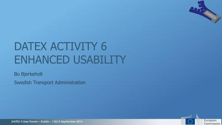 DATEX Activity 6 Enhanced Usability