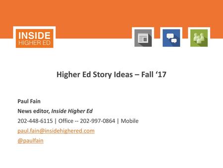 Higher Ed Story Ideas – Fall ‘17