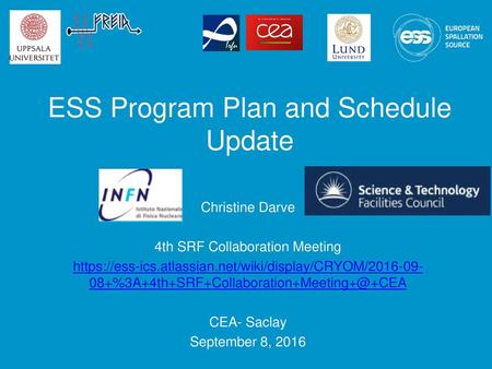 ESS Program Plan and Schedule Update