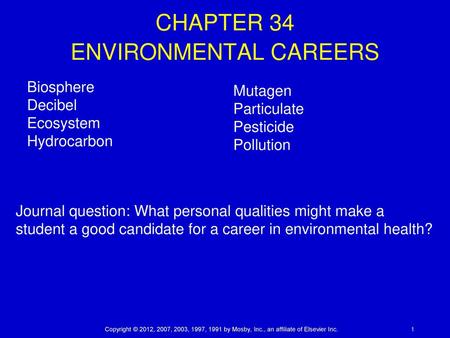 CHAPTER 34 ENVIRONMENTAL CAREERS