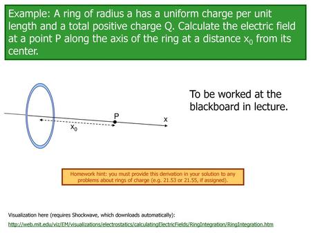 To be worked at the blackboard in lecture.