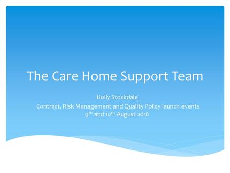 The Care Home Support Team