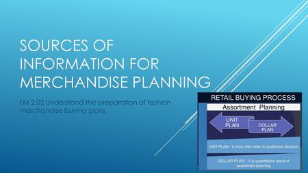 Sources of information for merchandise planning