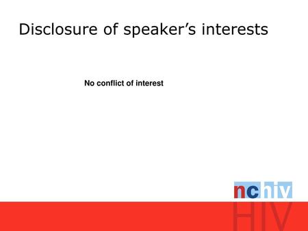 Disclosure of speaker’s interests