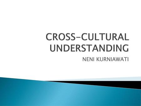 CROSS-CULTURAL UNDERSTANDING