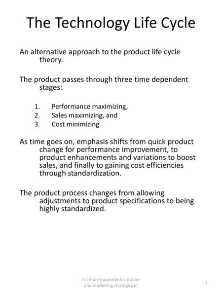 The Technology Life Cycle